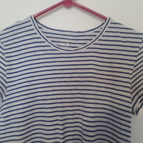 J. Crew junior medium blue/white stripes, stretchy t-shirt - Picture 2 of 6